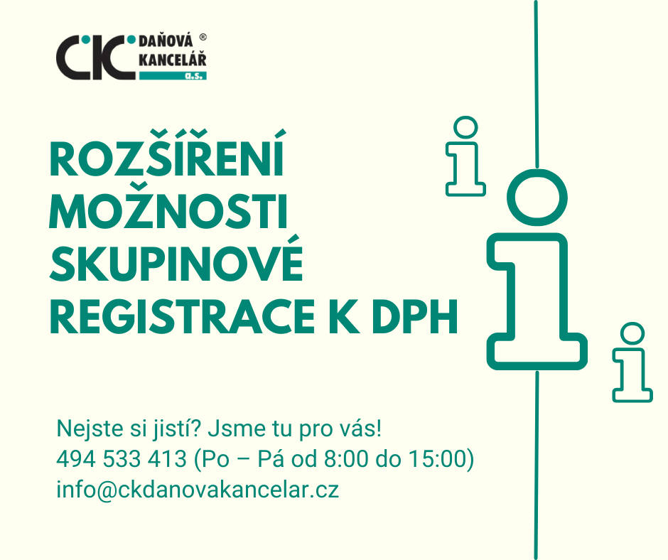 Rozšíření možnosti skupinové registrace k DPH